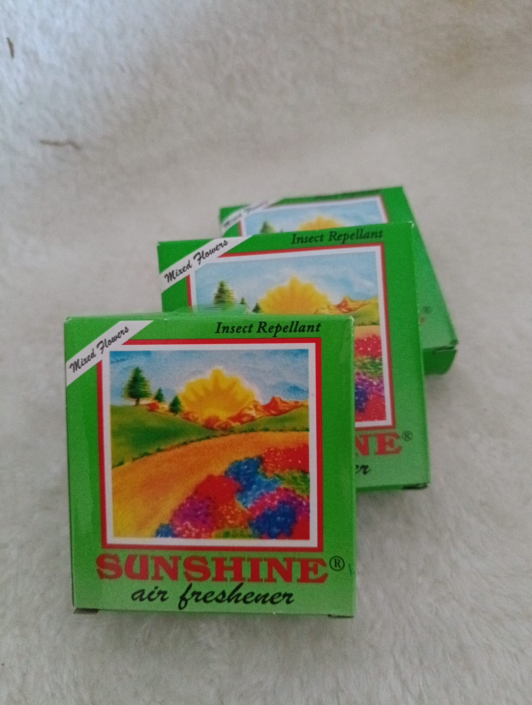 Sunshine air freshener For Car, Home, Kitchen Wardrobe. Mixed Flowers Scent 3pcs