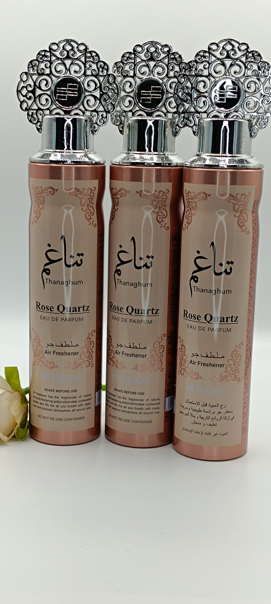 FAAN Thanaghum Rose Quartz 3 bottles Air freshener spray home office car 300ml each.